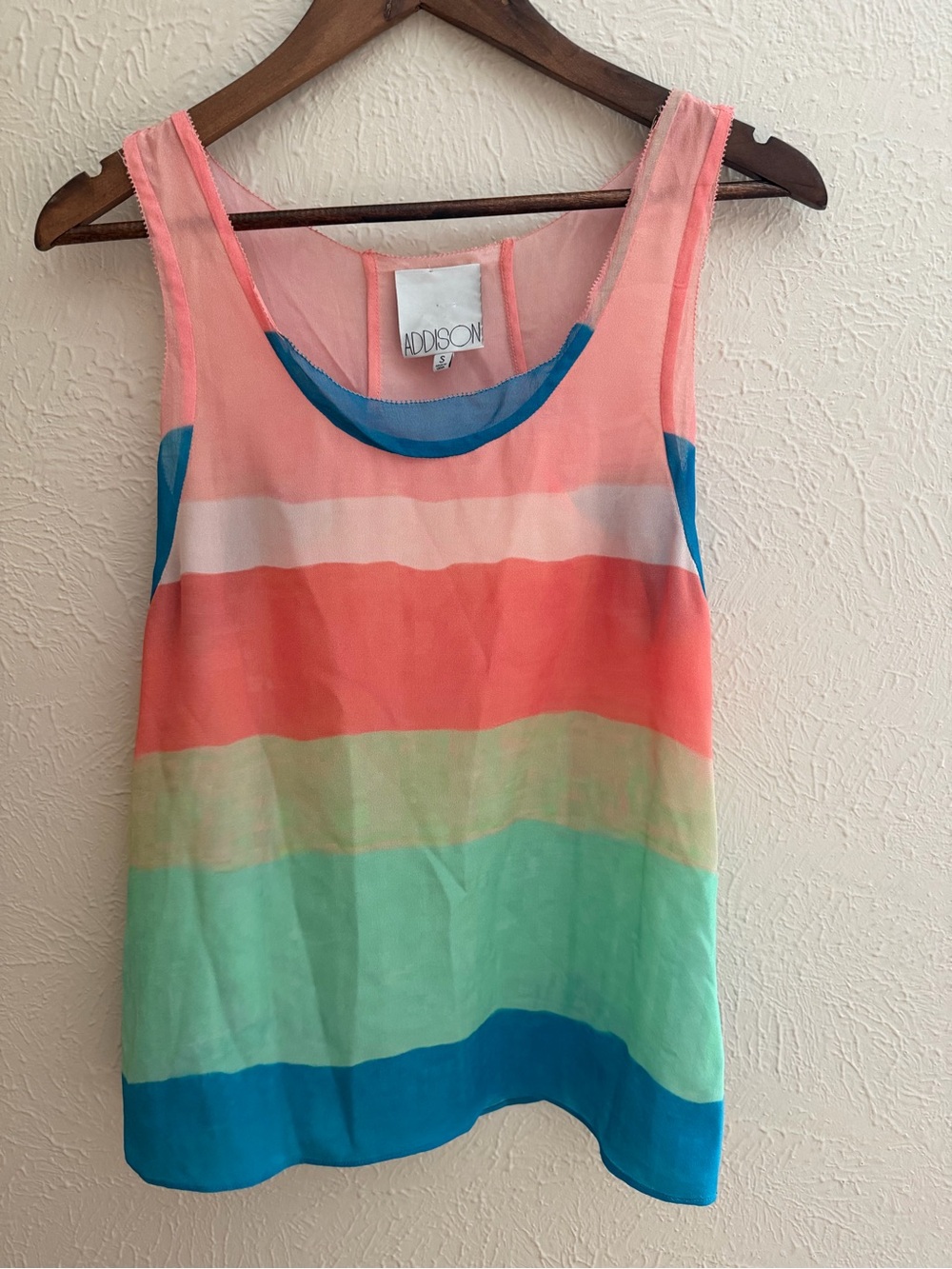 Addison 100% Silk Multicolor Gradient Tank Top